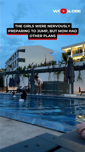 They Were Too Nervous to Jump… Until Mom Made the Decision 😂🏊‍♀️