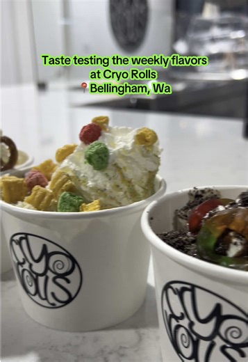 Taste Testing Rolled Ice Cream Flavors at Cryo Rolls