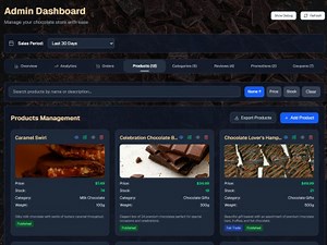 A chocolate ecommerce website