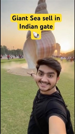 “🐚Giant sea sell in India gate😱”#funny #comedy #seashell