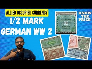 RARE Half Mark Currency - 1944 German Allied Occupation Reichsmark Banknotes