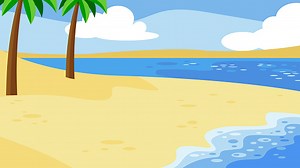 Cartoon Beach Hintergrund mit Palmen
