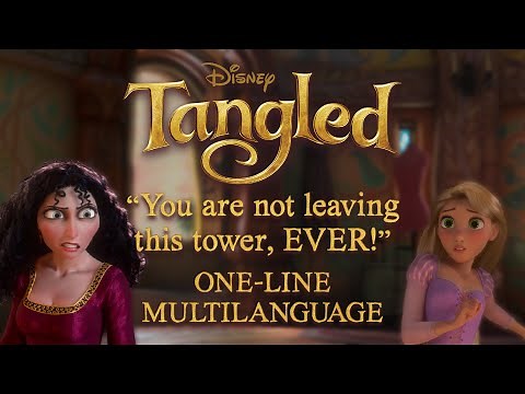 Tangled - You are not leaving this tower EVER One Line Multilanguage