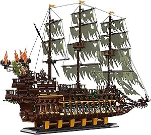 NUTCRACKER Pirate Ship Model Building Set for Adult - Large MOC Dutchman Pirate Ship Home Collection or Display Model, Pirate Ship Toy Building Set, Christmas Birthday Gift for Adult Teen 14+（3653Pcs