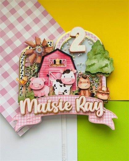 Farm Birthday Cake Topper | Barnyard Cake Topper | Farm Animals Birthday | Custom Name Cake Topper | Farm Party Decor - Etsy