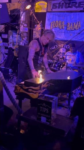 Brandon Giles Sets Piano ABLAZE at Flora-Bama! 🔥🎹 Insane Live Fire Show #shorts #livemusic