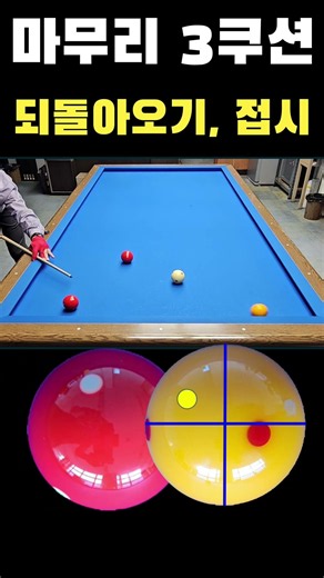 마무리 3쿠션!! 되돌아오기, 접시 #당구야놀자 #문언우 #billiards #열정 #300 #shot #reverse #double #kiss #cross #4구당구 #4구