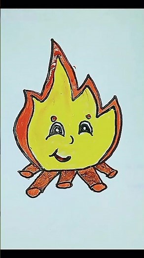 Easy & Cute Fire Drawing.. 🔥🔥🔥#reels #drawing #fire #art #viral #shortvideo #subscribe