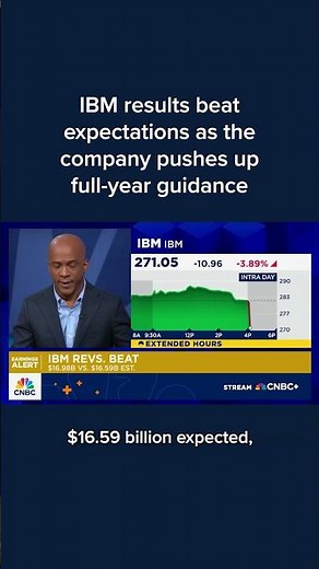 IBM results beat expectations as the company pushes up full-year guidance