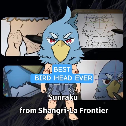 I drew Sunraku from Shangri-La Frontier in CHIBI style! 🐥🔥#ShangriLaFrontier #Sunraku #AnimeArt