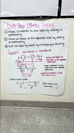 Multi step equation notes