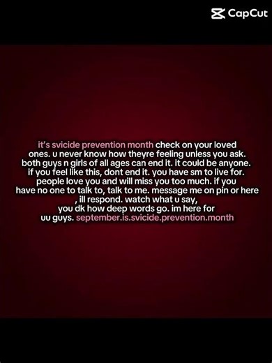 u nvr know what someone is going through until you ask. check in on ppl