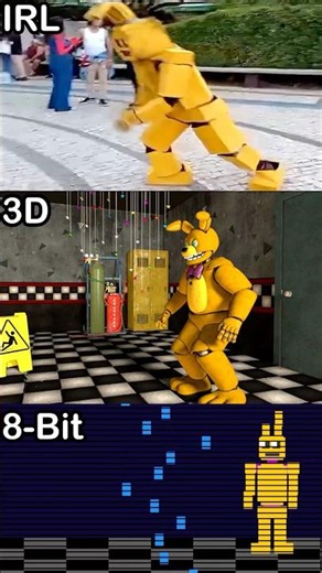 FNaF Springlock Failure Be Like: - IRL VS 3D VS 8-Bit