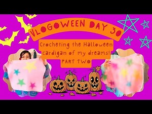 VLOGOWEEN DAY 30 🎃👻 Crocheting a spooky Halloween cardigan! ✨️🧶 PART TWO (sleeves + construction)