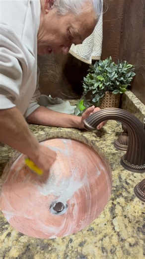 How to clean a copper sink #CleaningTips #BarkeepersFriend #SoftScrubPad ￼ | Cyndi's Cleaning Co.