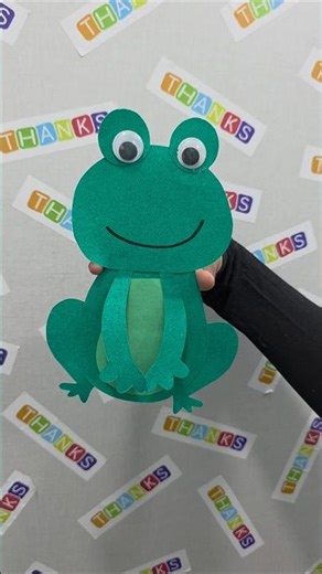 frog origami tutorial, easy paper crafts for kids #tranding #papercraft #art #shortsfeed #like #diy