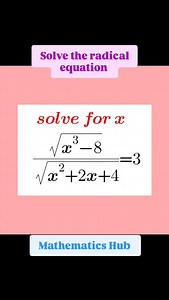Solve the radical equation #radicalequation #viralreels #viral #maths | Mathematics Hub