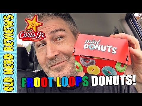 Carl's Jr/Hardees Froot Loops Mini Donuts REVIEW 🍓🍇🍩