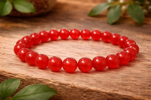 Natural Ruby (manikya) Stone Bracelet, 8mm Round Beads, Stretchable Wrist Band - Etsy