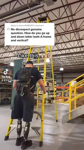 Reply to @dalcon0486007 FAQ #limblossboss #dreamteamprosthetics #limbloss #nolegs #amputee #ladder #climb #workflow #bluecollar #skilledtrades #union