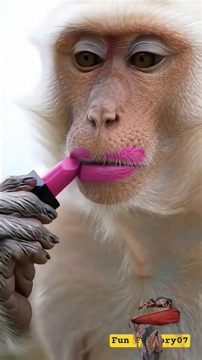 monkey lipstick video 🐵💄#funny #shorts #viralvideo #makeup