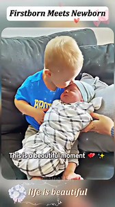 Firstborn Meets Newborn ❤️ Cutest moment ever! #baby #cutebaby #newborn #firstborn #kids #cutekids #toddler #mom #cute #Love #precious #family #happines #adorable #moments #fyp #foryou #viral | melodic Accent