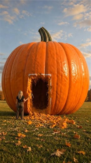 POV You live inside a Giant Pumpkin 🎃🍂 #Shorts #Cozy #Transformation