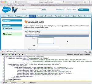 AddressFinder plugin for Salesforce