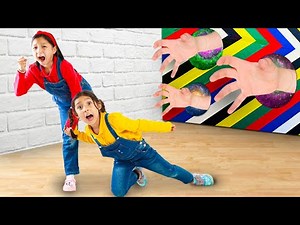 Hide and Seek Maze Chase Challenge with Maddie Eva & Wendy