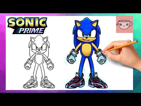 How To Draw Sonic from Sonic Prime on Netflix | Easy Step By Step Drawing Tutorial