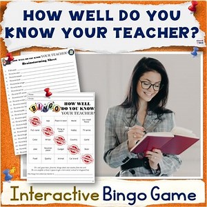 How Well Do You Know Your Teacher Bingo Game - Editable End to School Activity