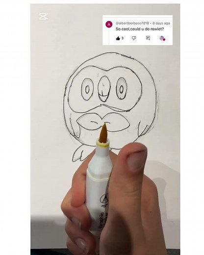 Drawing Rowlet from pokémon!✨👌👌 #shortsdrawing #alchoholmarkers #markerart #pokemonart #drawing