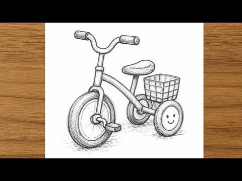 Cute Tricycle Sketch | Pencil Drawing Tutorial
