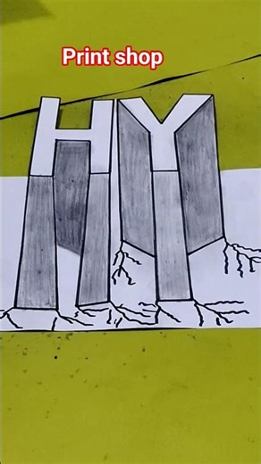 Paper Se Bahar Nikla “HY”! 😳 | Amazing 3D Letter Illusion #shorts