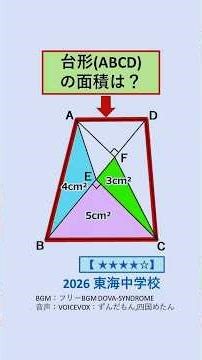 20260411 2026東海中4 #パズル #数学 #中学入試