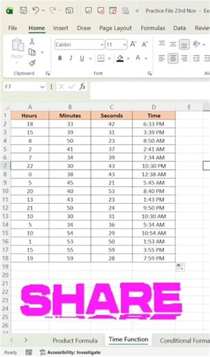 How TO Calculate Time In Excel Excel Me Time Kaise Count Kre #microsoftoffice #exceltipsandtricks