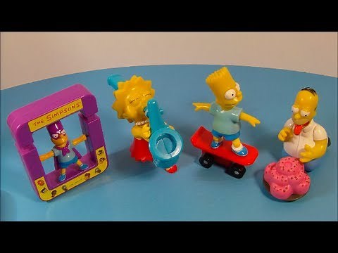 1997 THE SIMPSONS SET OF 4 SUBWAY COLLECTION PAK TOY'S VIDEO REVIEW