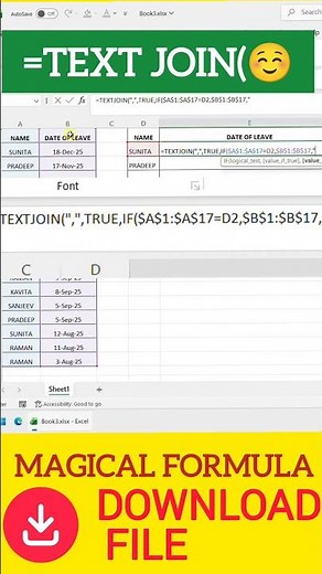 Excel Trick # 90 🔥 Combine Multiple Cells into ONE (TEXTJOIN) #microsoft #excel