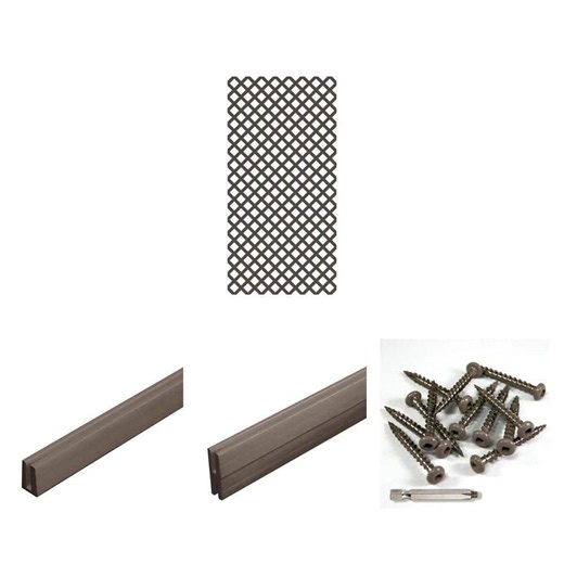 Barrette Outdoor Living 1-1/2 in. 1/4 Pan Head Espresso Screws, 0.75 in. W Cap, 1.88 in. Divider Molding and 4 ft. x 8 ft. Lattice Panel Combo - The Home Depot