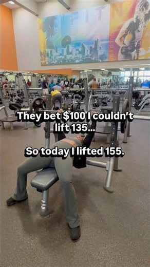 They bet $100 I couldn’t bench 135. More weight. New standard.