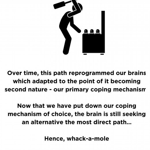 Whack a mole. What is cross-addiction? And how to avoid it. #addictionrecovery #addictionreatment