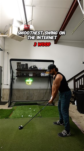 3 wood swing in the garage #golf