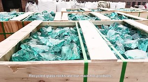 Outdoor Green Slag Glass Rocks for Landscape Decoration with Broken Building Glass