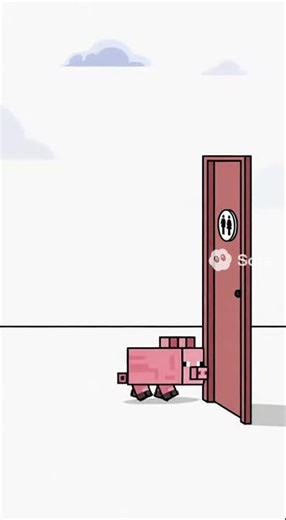 AI: Minecraft Pig Opens the Wrong Door 💀 | Minimalist Cartoon Short