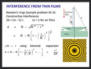 INTERFERENCE FROM THIN FILMSNewton's rings (sample problem 41-... | Filo