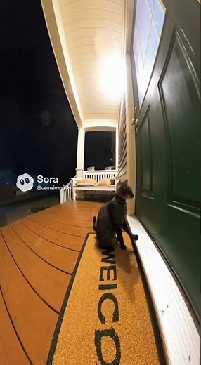 Vertical Wind Funnel Lifts Cat Straight Up - Doorbell Cam Shock Footage #aishorts #doorbellcam