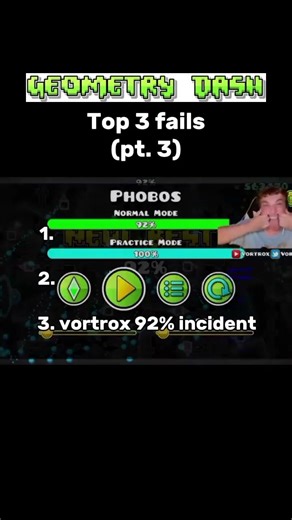 top 3 fails in gd (pt.3) #geometrydash #shorts #funny