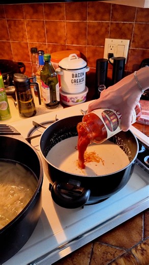 We’re making some pink sauce for dinner! It’s basically half Alfredo and half pasta sauce! #pinksauce #alfredosauce #easyrecipes #easydinnerrecipes #dinnerrecipes | Manny Michael