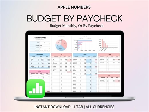 Paycheck Budget Spreadsheet for Apple Numbers (digital Download) - Etsy Canada