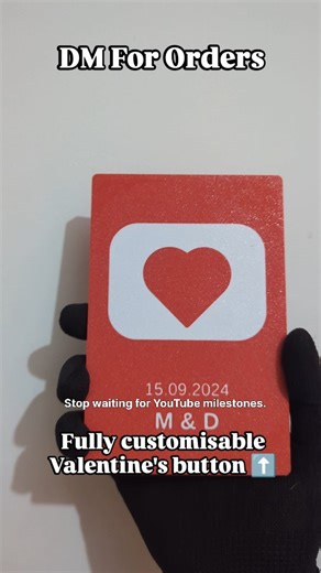 VSquared 3D Prints on Instagram: "Comment DATE for price... Create your own customizable YouTube play button award with this fully parametric OpenSCAD model! Choose between a classic play triangle or a heart shape, and print in two different modes for different aesthetics. 🎯 What Makes This Special: ✅ Fully parametric - customize EVERYTHING ✅ Two patterns: Play Triangle OR Heart Shape ✅ Two print modes: Normal multi-color OR Face-down premium finish ✅ Custom text support (add your channel name!